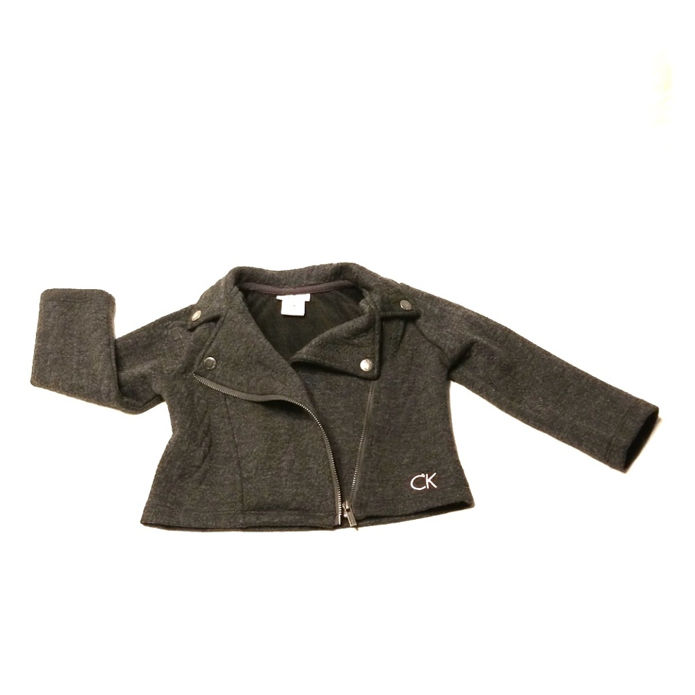 Calvin Klein Toddler Girl Grey Moto Style Jacket